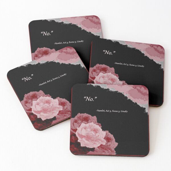 Item preview, "No." -Hamlet, Act 3, Scene 3, Line 87  Watercolor Roses and Frame Red and Pink designed and sold by Celosia Liv.