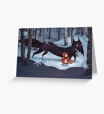 Little Red Riding Hood and the Wolf Greeting Card