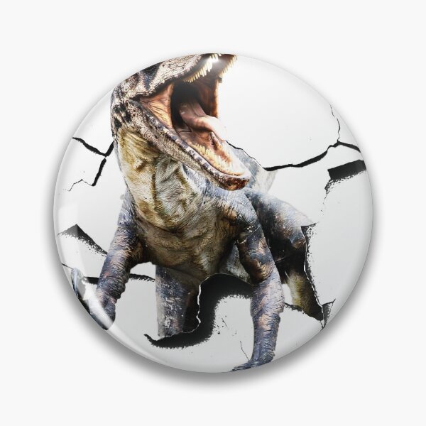 Item preview, Funny Raptor Dinosaur Poking Head, Cracked Wall designed and sold by SkylerJHill.