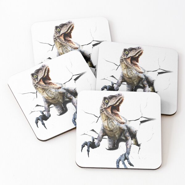 Item preview, Funny Raptor Dinosaur Poking Head, Cracked Wall designed and sold by SkylerJHill.