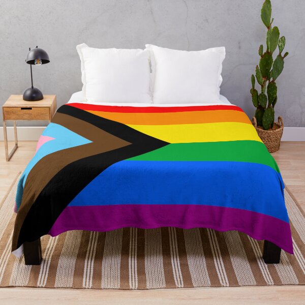 LGBTQ+ Progress Pride Flag Throw Blanket