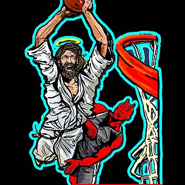 Oldskool Shirts Religion Not Today Satan Jesus Slam Dunk The Devil Basketball Parody Shirt