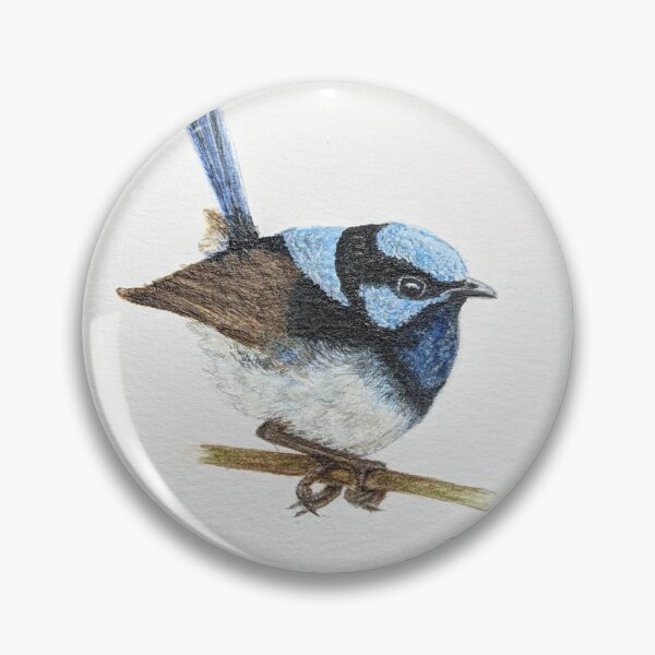 Item preview, Superb Blue Fairy Wren. Australian Native Bird.  designed and sold by Elizabeth Gregory.