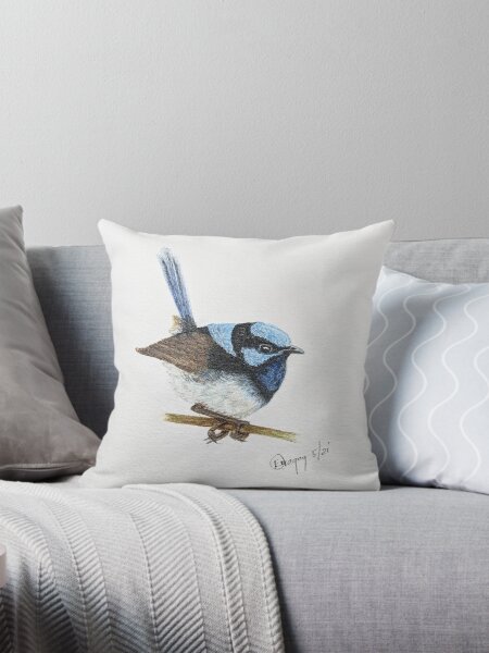 Item preview, Superb Blue Fairy Wren. Australian Native Bird.  designed and sold by Elizabeth Gregory.
