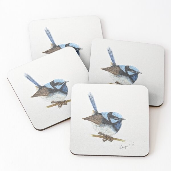 Item preview, Superb Blue Fairy Wren. Australian Native Bird.  designed and sold by Elizabeth Gregory.