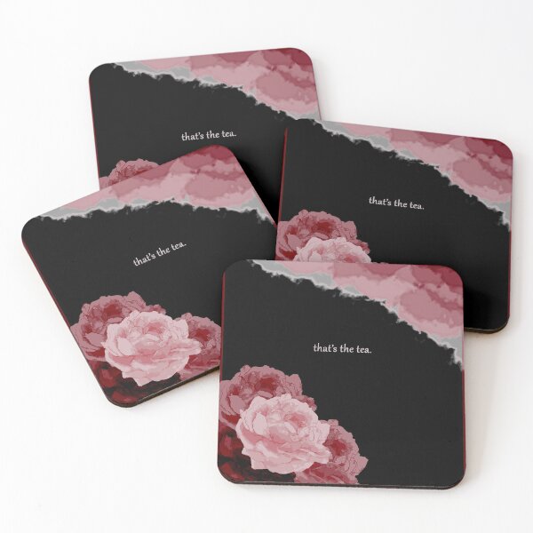 Item preview, "that's the tea." Watercolor Roses and Frame Red and Pink designed and sold by Celosia Liv.