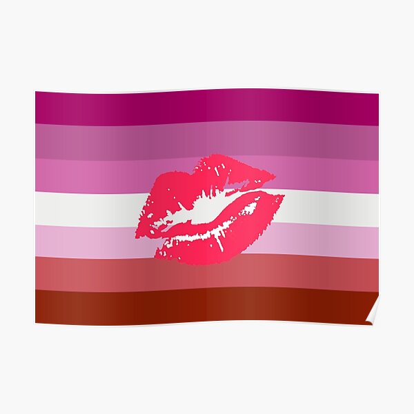 Lipstick Lesbian Pride Flag Poster By Identipride Redbubble