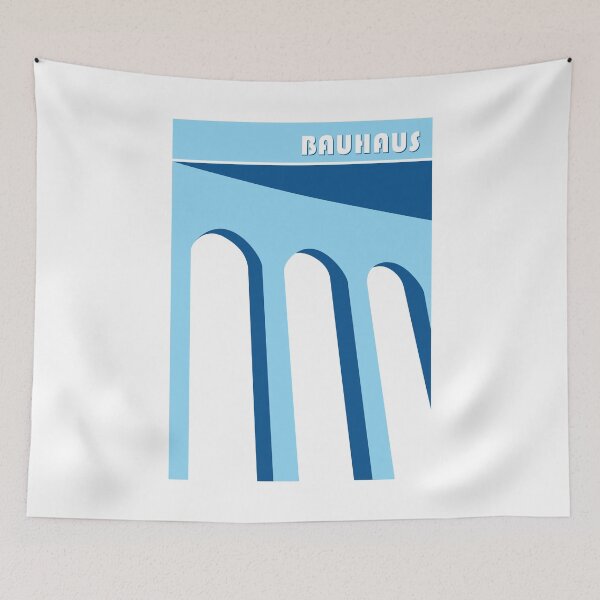 Item preview, Bauhaus - Retro / Art Deco architecture discipline from Berlin, Germany - Available in posters, etc - Blue Light On White designed and sold by crazycollective.