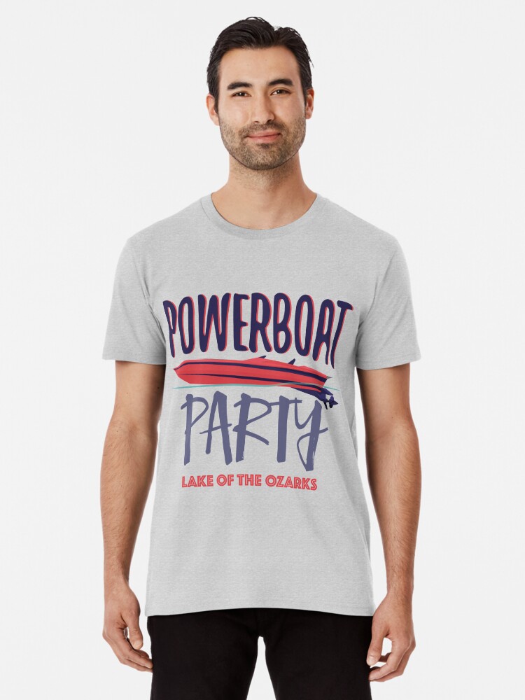 Premium T-Shirt, Powerboat Party Lifestyle Clothing [LOGO V.1 - LAKE OF THE OZARKS EDITION] designed and sold by Powerboat Party