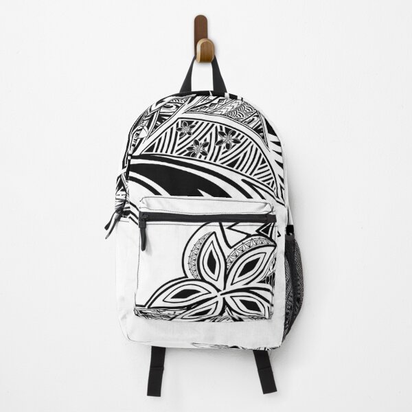 Item preview, Hawaiian - Polynesian - Samoan Black And White Floral Tribal designed and sold by sunnthreads.