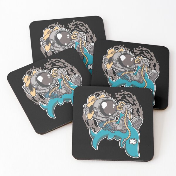 Item preview, Astronaut Shark Rider - Funny Outer Space Lovers designed and sold by Desteroids.
