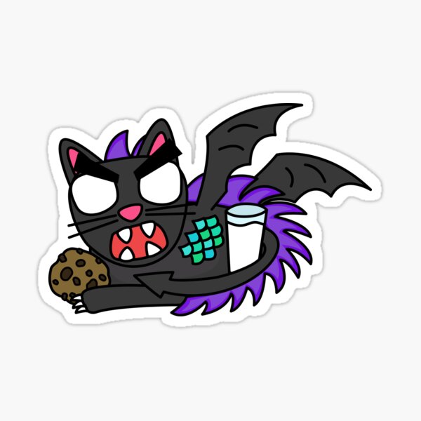 angry zombie dragon cat Sticker