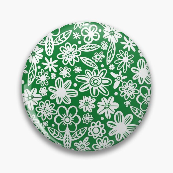 Item preview, Daisy Mid Century Floral Pattern - Green and White designed and sold by Squarebird.