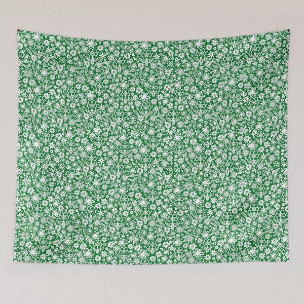 Item preview, Daisy Mid Century Floral Pattern - Green and White designed and sold by Squarebird.
