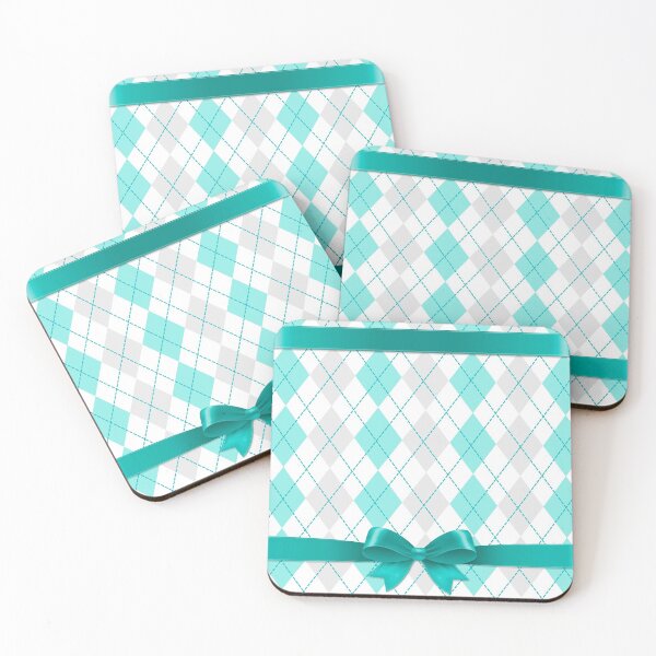 Item preview, Teal and Beige Argyle with Ribbon designed and sold by FunWithChemo.