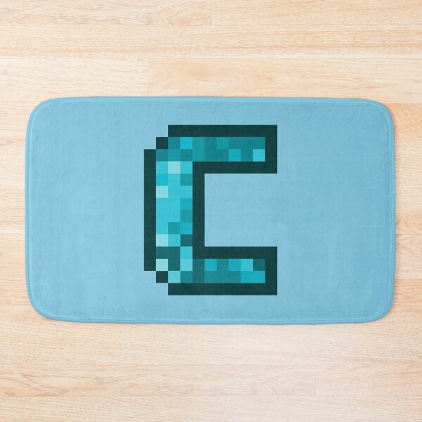 Item preview, Letter C, Monogram Letter Art of Cyan Blue Retro Pixel Pattern designed and sold by dylanxh.