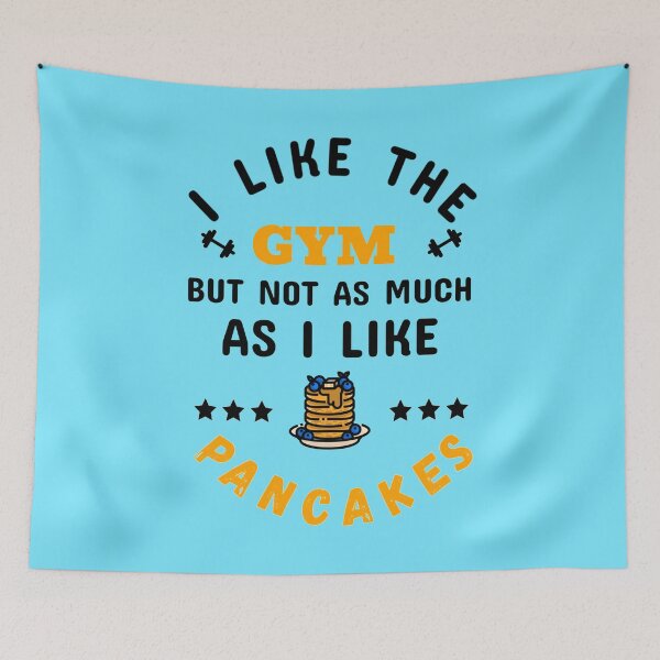 Item preview, I Like The Gym, But Not As Much As I Like Pancakes Black - Funny Gym designed and sold by GymWearDepot.