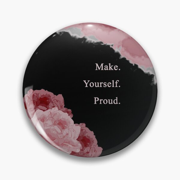 Item preview, "Make. Yourself. Proud." Watercolor Roses and Frame Red and Pink designed and sold by Celosia Liv.