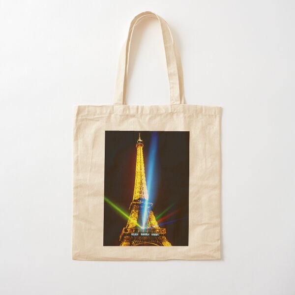 Eiffel Tower at Night Cotton Tote Bag