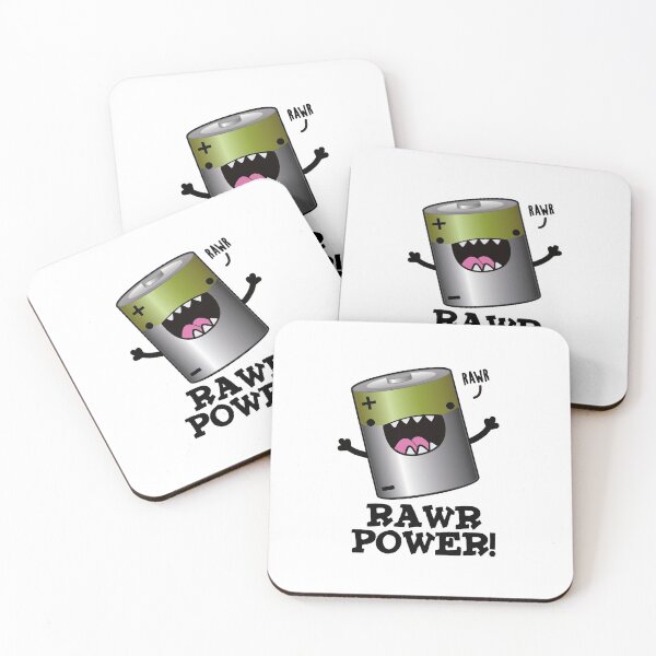 Item preview, Rawr Power Funny Battery Puns  designed and sold by punnybone.