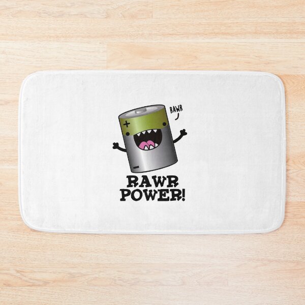 Item preview, Rawr Power Funny Battery Puns  designed and sold by punnybone.