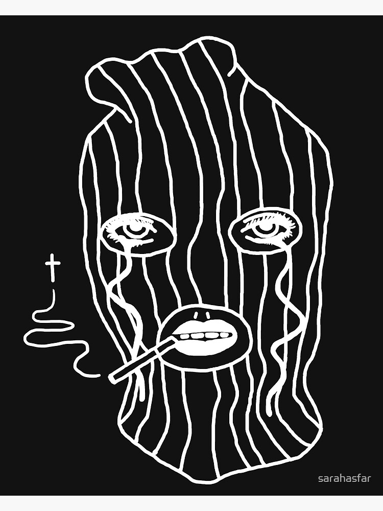 "White Smoking Ski Mask Girl" Poster for Sale by sarahasfar Redbubble