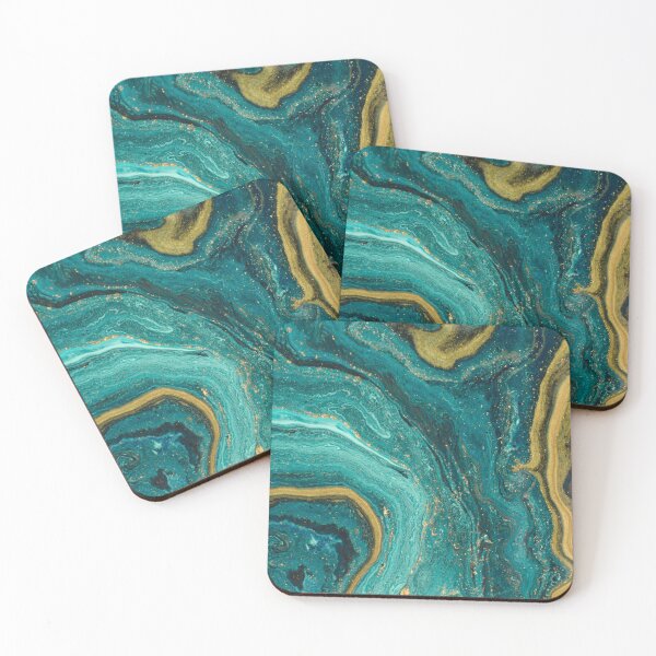 Item preview, Abstract Marble Turquoise and Yellow Gold Background Design designed and sold by MyQueendom.
