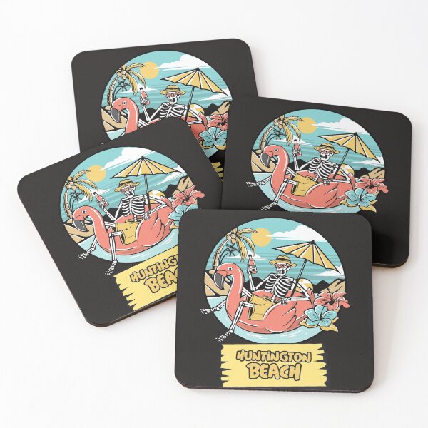 Artikelvorschau, Vintage Huntington Beach Kalifornien Chill Vibes Skelett entworfen und verkauft von Samsdesignshop.