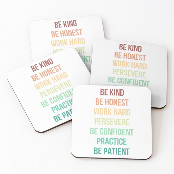 Item preview, Be Kind Be Honest Work Hard Persevere Be Confident Practice Be Patient designed and sold by Digital Lama Creations.