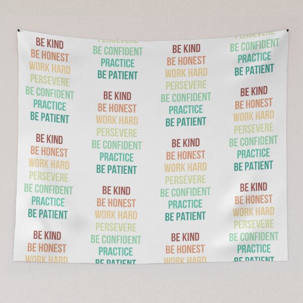 Item preview, Be Kind Be Honest Work Hard Persevere Be Confident Practice Be Patient designed and sold by Digital Lama Creations.