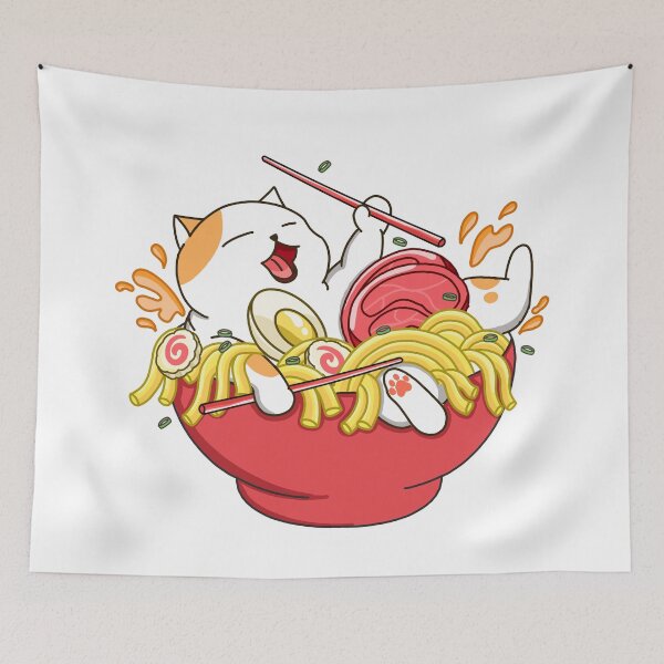 Aperçu de l'œuvre Nouilles Ramen Happy Cat créée et vendue par Kimprut.