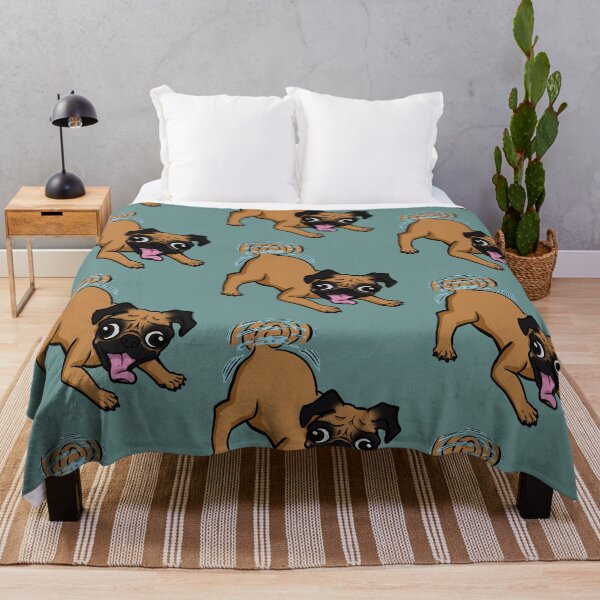 Item preview, Cartoon Tale Wagging Pug Drawing designed and sold by AricHutfles.
