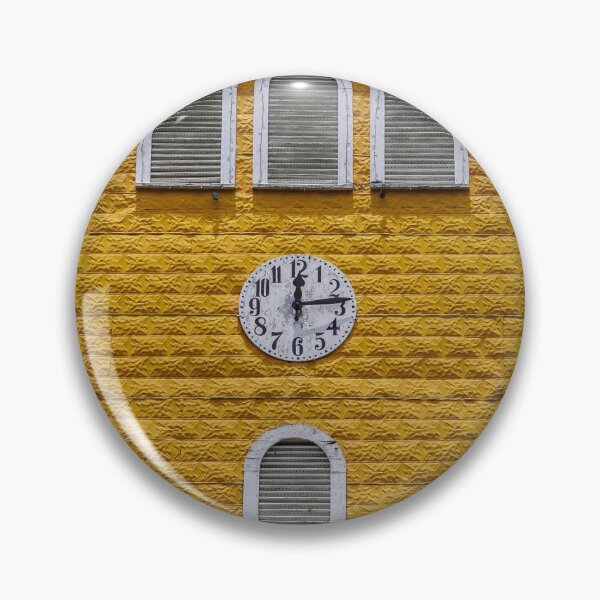 Item preview, Beautiful view of a yellow vintage old tower with a watch designed and sold by Gianvivi.