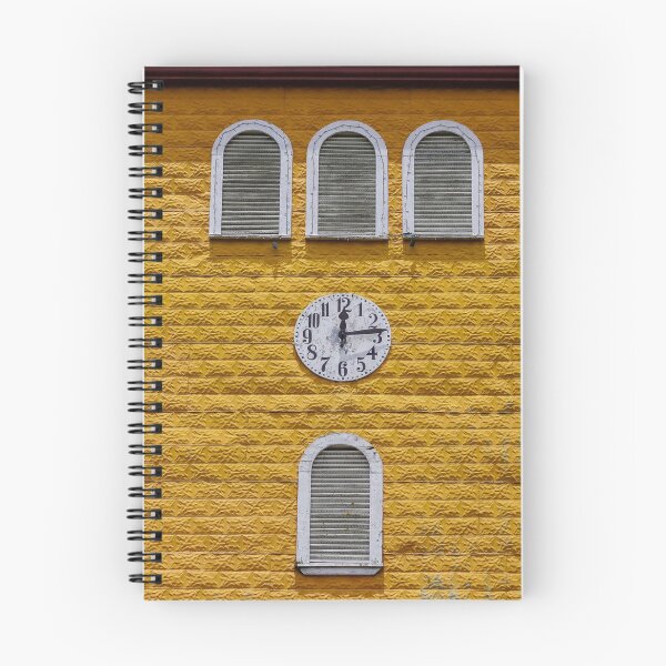 Item preview, Beautiful view of a yellow vintage old tower with a watch designed and sold by Gianvivi.