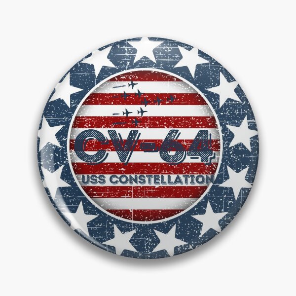 Aperçu de l'œuvre Vintage CV-64 USS Constellation porte-avions drapeau américain conception créée et vendue par Samsdesignshop.