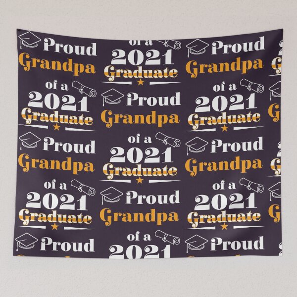 Item preview, Graduate Class of 2021 Proud Grandpa Family Graduation print designed and sold by doodabobs.