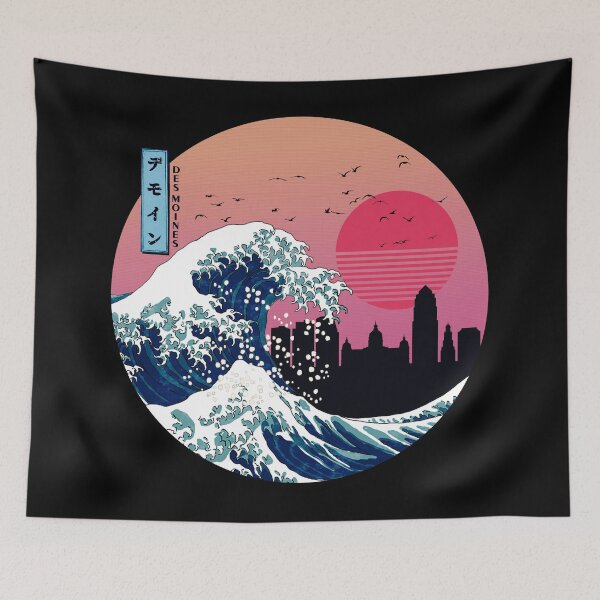 Item preview, Des Moines Kanagawa Wave Retro designed and sold by DFerraz.