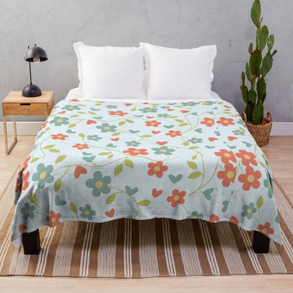 Item preview, Flowy Floral Throw blankets, throw pillows, t-shirts and many more designed and sold by hellonitish.