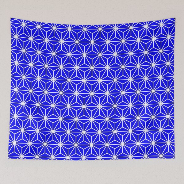 Item preview, Blue Asanoha - Japanese Traditional Pattern designed and sold by KinitaDesign.