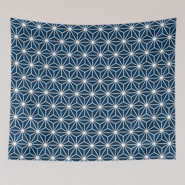 Item preview, Prussian Blue White Asanoha - Japanese Traditional Pattern designed and sold by KinitaDesign.