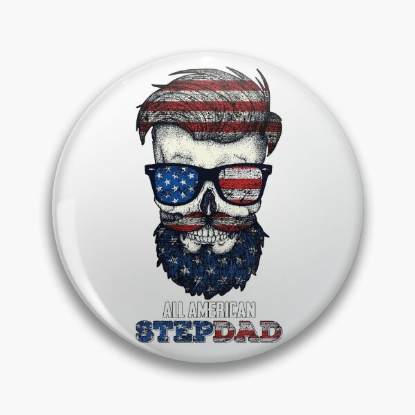 Artikelvorschau, Mens Skull All American Step Dad 4. Juli entworfen und verkauft von AlisonWalsh24.