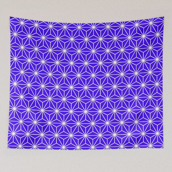 Item preview, Ultramarine Blue White Asanoha - Japanese Traditional Pattern designed and sold by KinitaDesign.