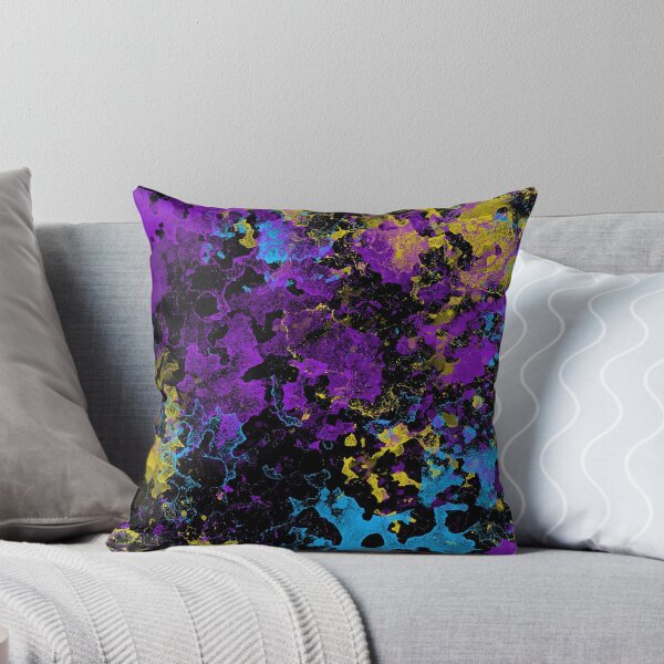 Item preview, Paint Splash Purple Blue Yellow with Black Background designed and sold by Ludovic Geusa.