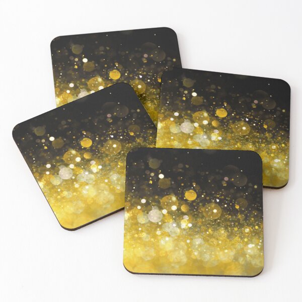 Item preview, Abstract gold shiny lights on black background I designed and sold by fowons.