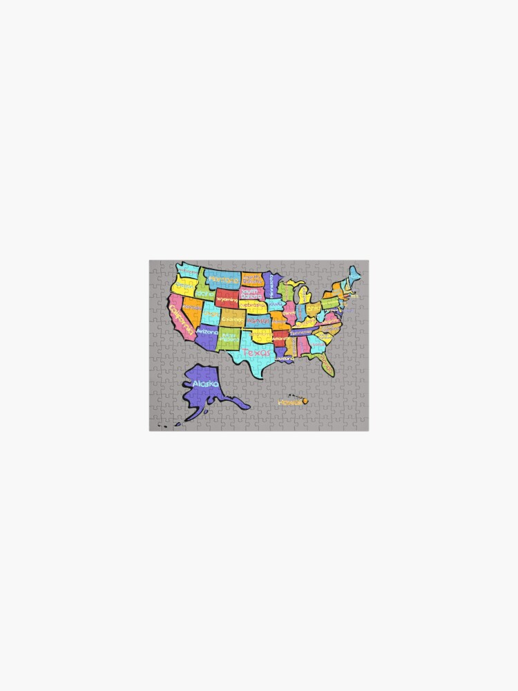 Puzzle «Mapa de Estados Unidos con nombres de estados, colorido mapa de Estados  Unidos, Estados Unidos» de mashmosh | Redbubble