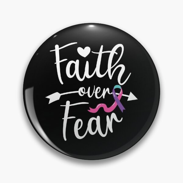 Item preview, Faith Over Fear with Thyroid Ribbon designed and sold by ThyroidFighter.