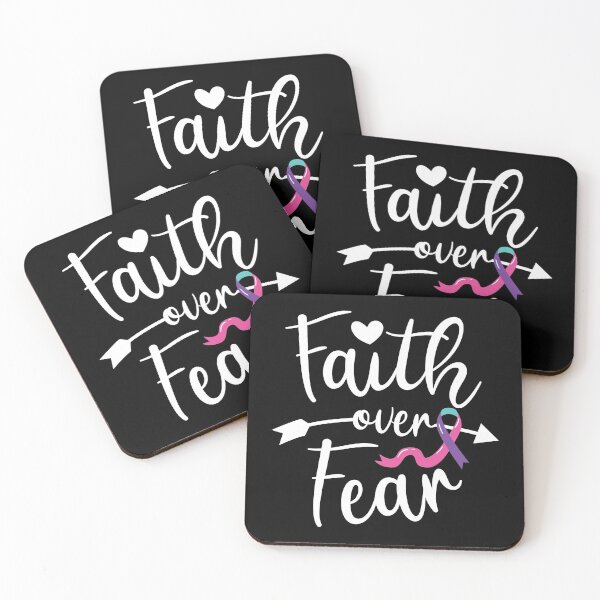 Item preview, Faith Over Fear with Thyroid Ribbon designed and sold by ThyroidFighter.