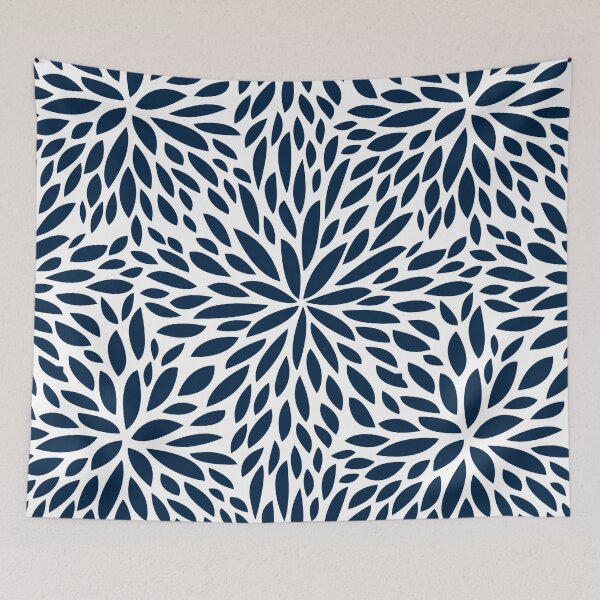 Item preview, Floral Petals, Navy Blue and White designed and sold by meggydesigns.