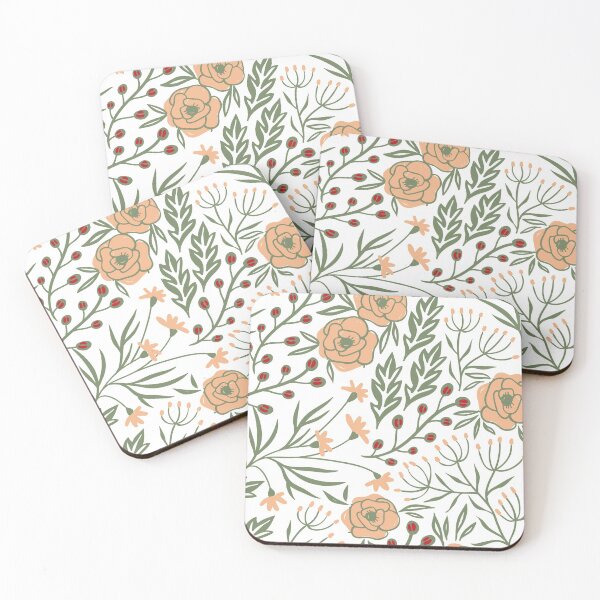 Item preview, Delicate Flowy Floral Sage Green  designed and sold by kindtoearth.