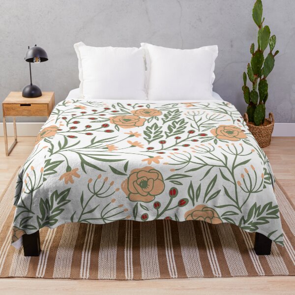 Item preview, Delicate Flowy Floral Sage Green  designed and sold by kindtoearth.